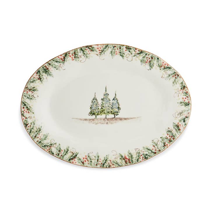Natale ovale schaal - Kerst voor wholesale door Arte Italica & Crown Linen Designs