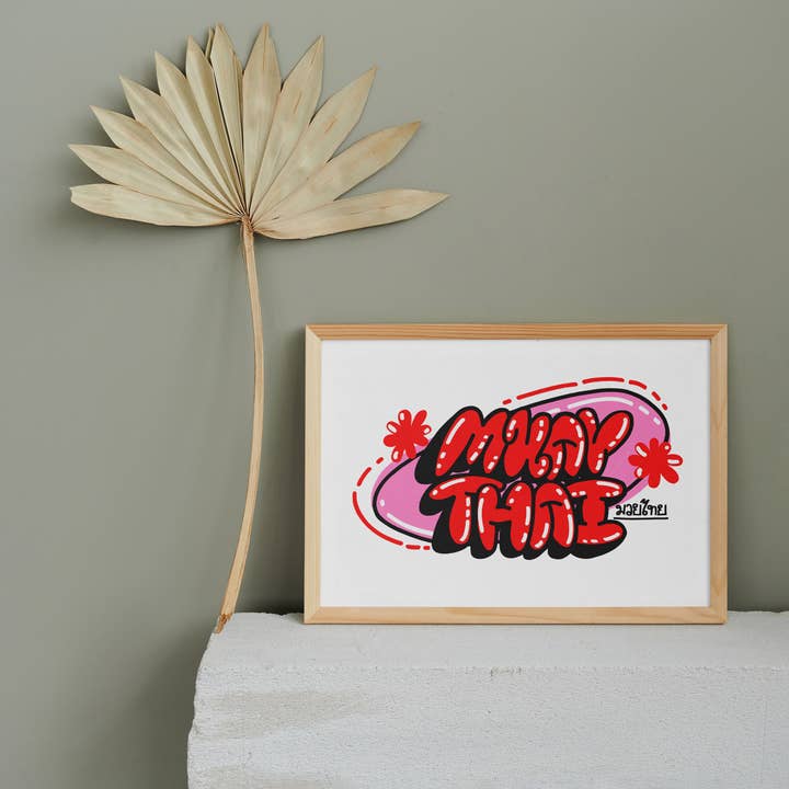 Alexandra Ramirez Arts – wholesale Art print – Muay Thai Lettering Art Print4