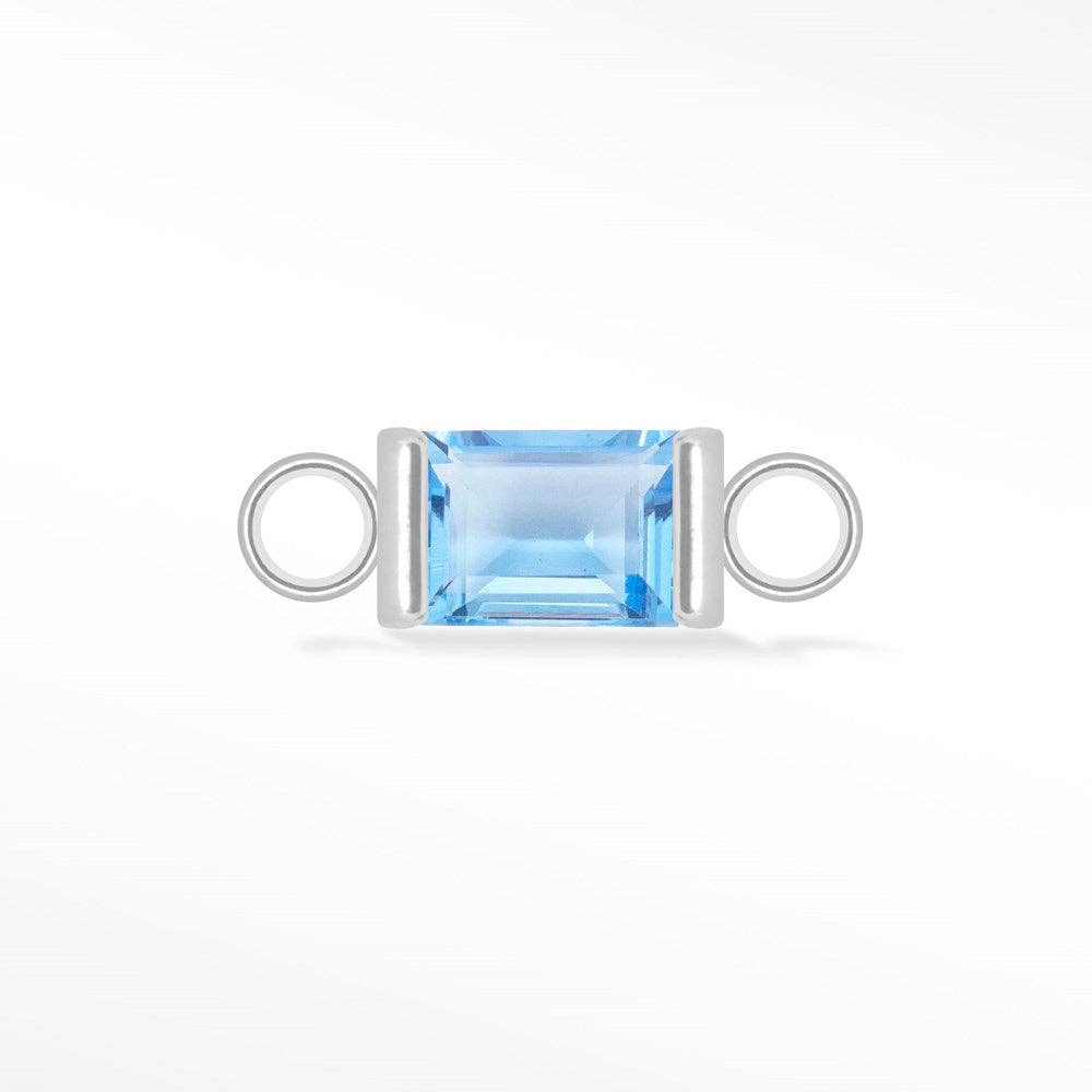 Nina Wynn Pro Shop - Wholesale Individual Charm/Pendant - Wholesale Baguette 5x3mm Natural Gemstone 14k White Gold Connectors for Permanent Jewelry6