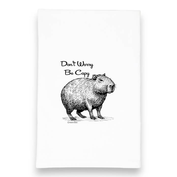 Green Bee Tea Towels - Wholesale Tea Towel - Capybara Dish Towel | Tea Towels | Rustic Kitchen Tea Towels