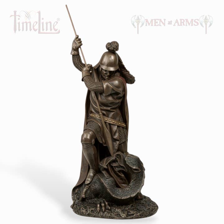Statue du Chevalier de Bronze - Saint Georges contre le Dragon pour la vente par Timeline Gifts Ltd