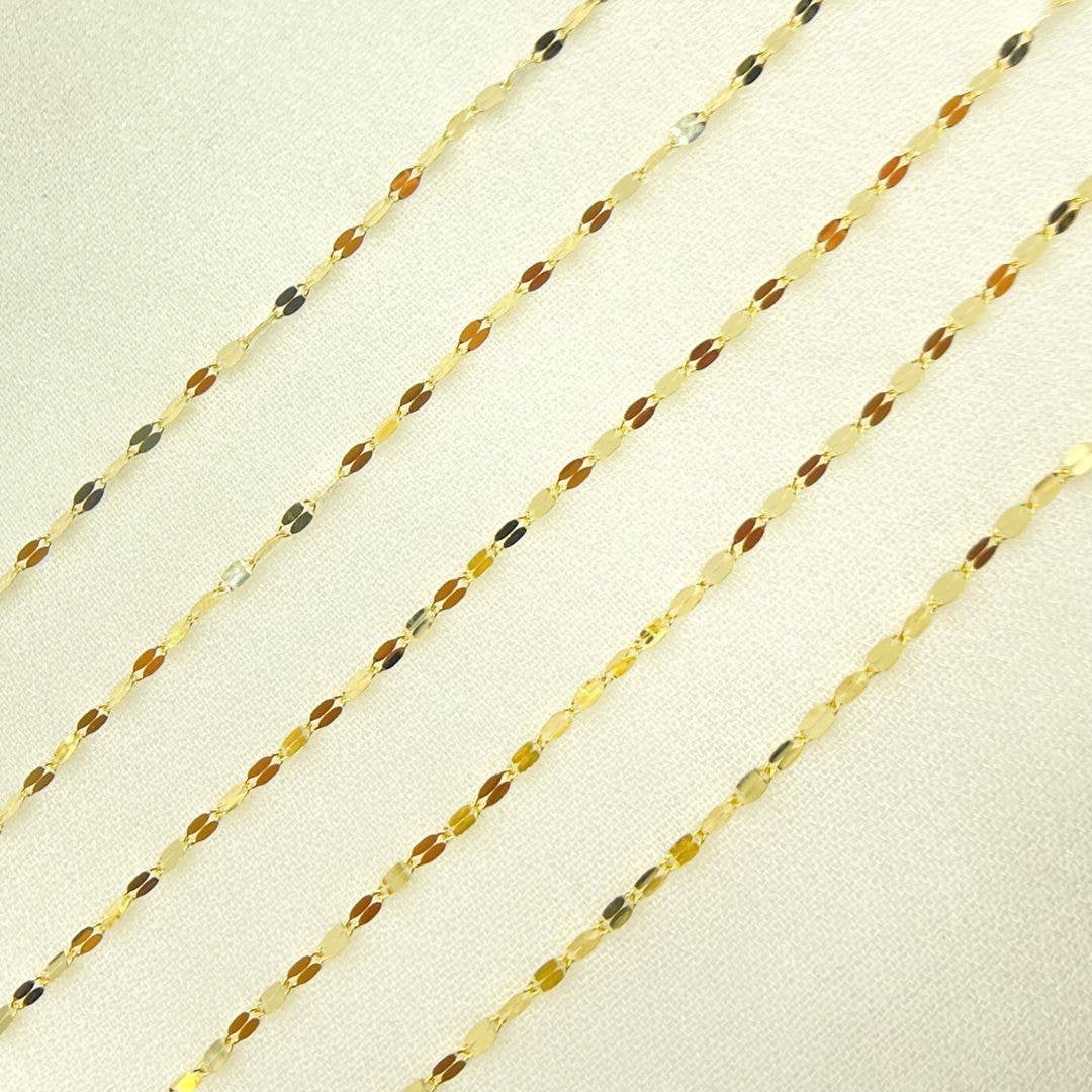 Tresor Jewelry Inc. - Wholesale Link & Chain Necklace - 025FV10byFt. 14K Solid Gold Flat Marina Link Unfinished Chain2