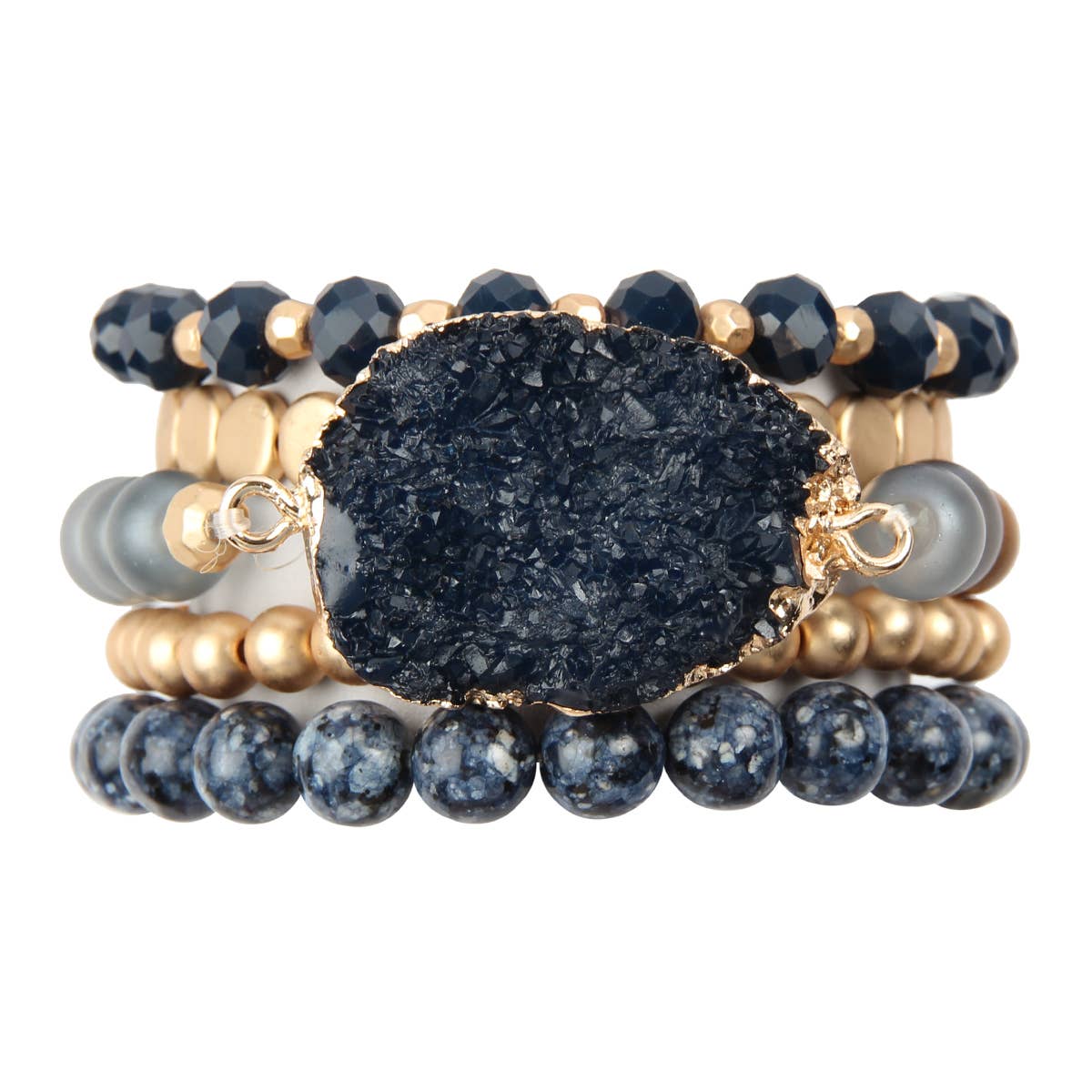 MYS Wholesale Inc - Wholesale Charm/Dangle Bracelet - Druzy Charm Mixed Bracelet Set10