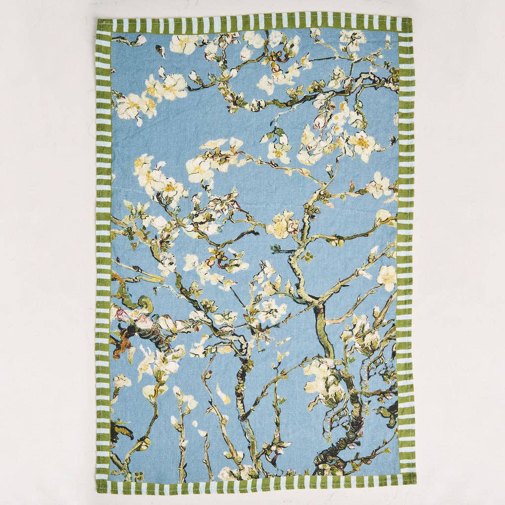 Tam Tam Paper & Cloth - Wholesale Tea Towel - Tea Towel - Pure Linen - Almond Tree Indigo - Vibrant Kitchen Textile1