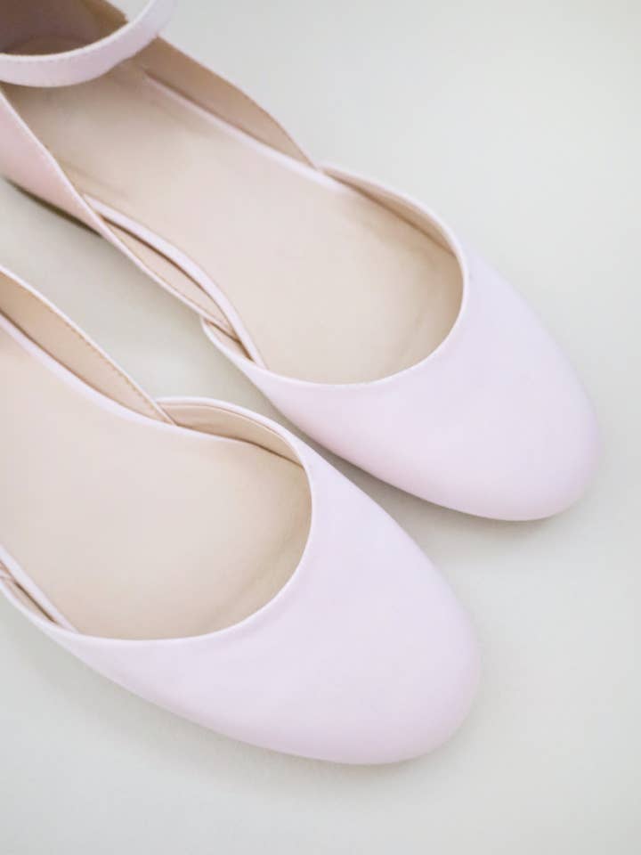 Kailee P. - Wholesale Flats – Women’s - Satin Round Toe Evening Flat with Ankle Strap6