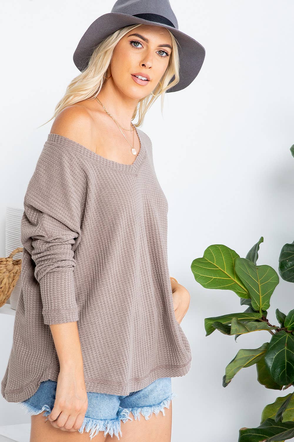 Sweet Lovely by Jen - Vente Haut en maille – femme - SW277 COL V MANCHES LONGUES DOLMAN45