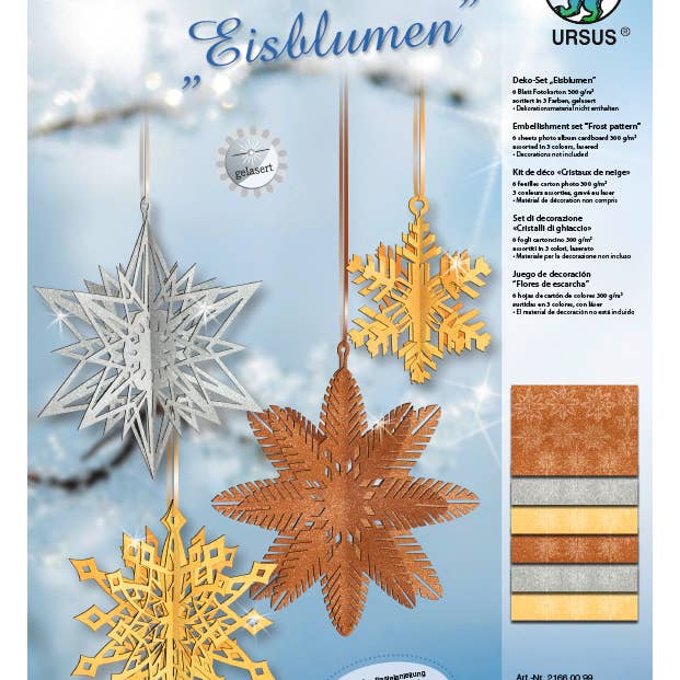 Conjunto de decoração “flores de gelo” por atacado de URSUS® / Buntpapierfabrik Ludwig Bähr GmbH & Co. KG