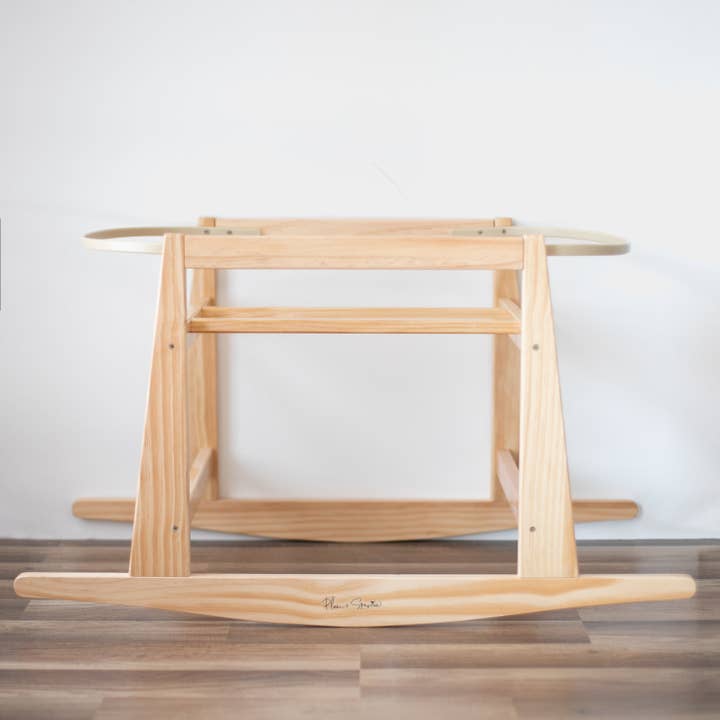Plum & Sparrow - Wholesale Bassinet - Baby - Original Rocking- Moses Bassinet Stand with brake-Natural