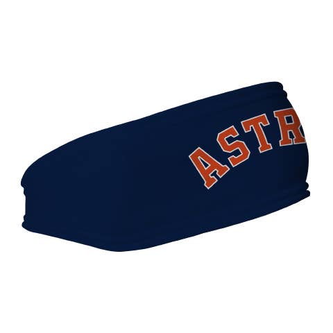 Astros Fleece Headband: Wordmark for wholesale by Vertical Athletics