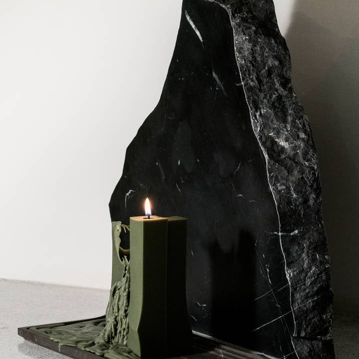 BOLTBOLT - Wholesale Novelty Candle - SOAPMAN Vertical Bar Sculpture Candle - Wild Growth of Grass - Olive Green7