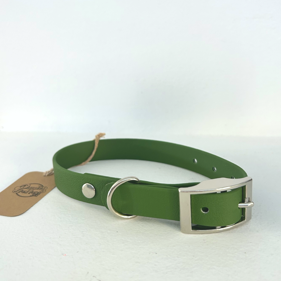 Puppies & Pom Poms – wholesale Pet collar – Dog – Handmade Biothane Dog Collar - Green - 20mm1