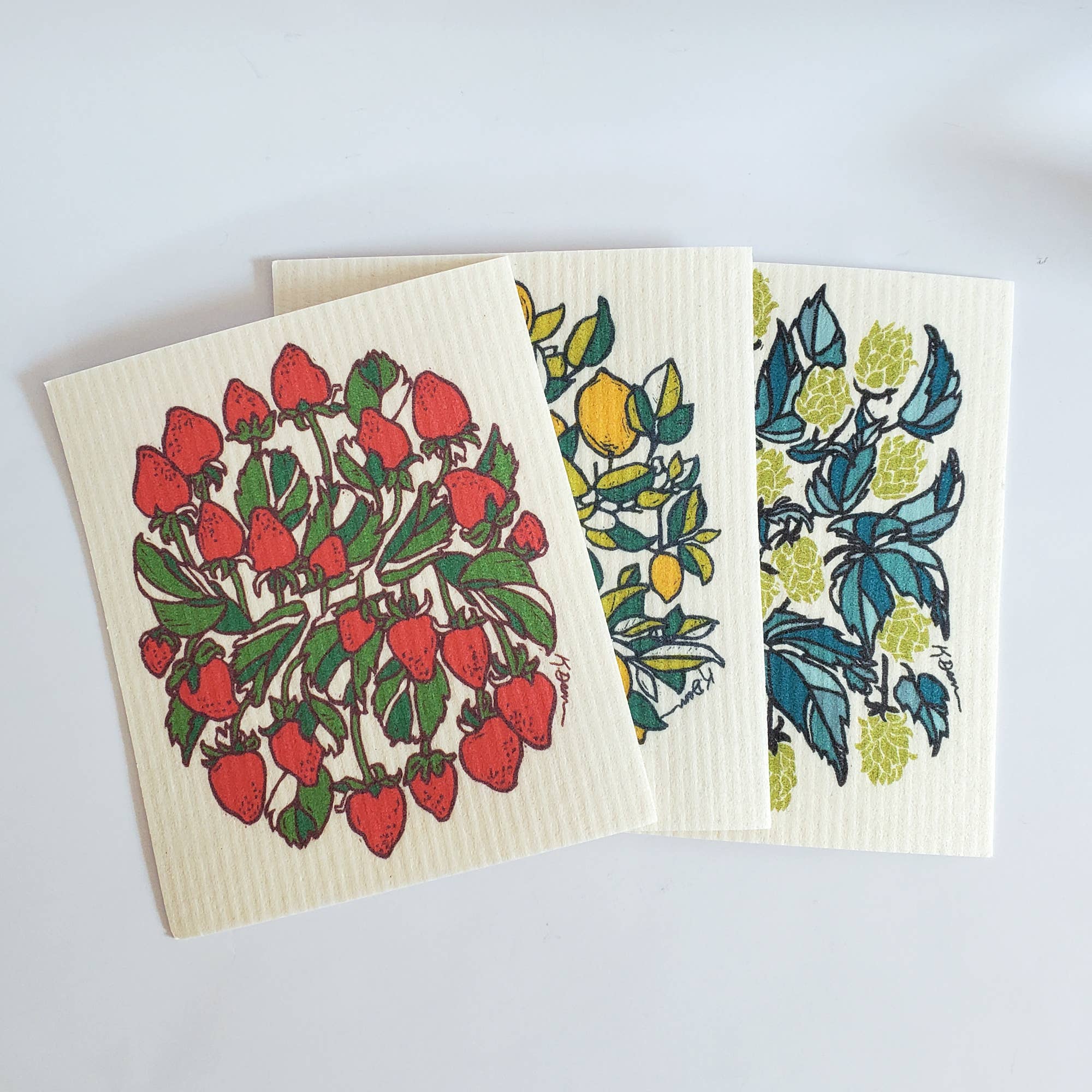 Little Green – Engroshandel Køkkenhåndklæde – Miljøvenlig opvaskeklud Fall Champignon Design, svensk håndklæde4