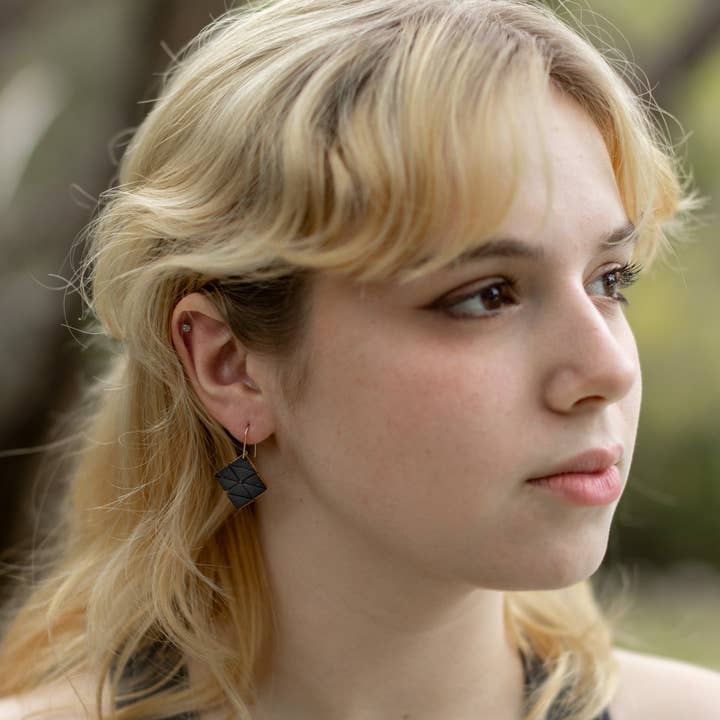 Remnant Studios - Wholesale Dangle Earrings - white and black square tile studs2