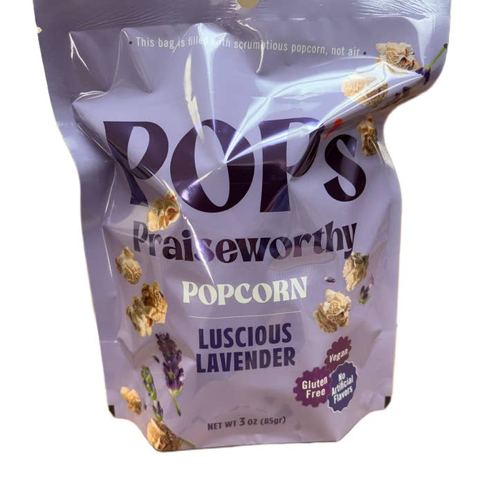 Pop's Praiseworthy Popcorn - Wholesale Popcorn - Pop's Praiseworthy Popcorn - Luscious Lavender - snack size0