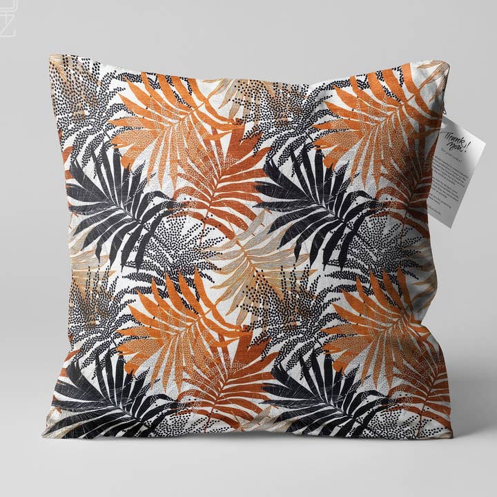 Kussenhoes met bruine en zwarte bladeren, 22x22" dubbelzijdig voor wholesale door OyzShop