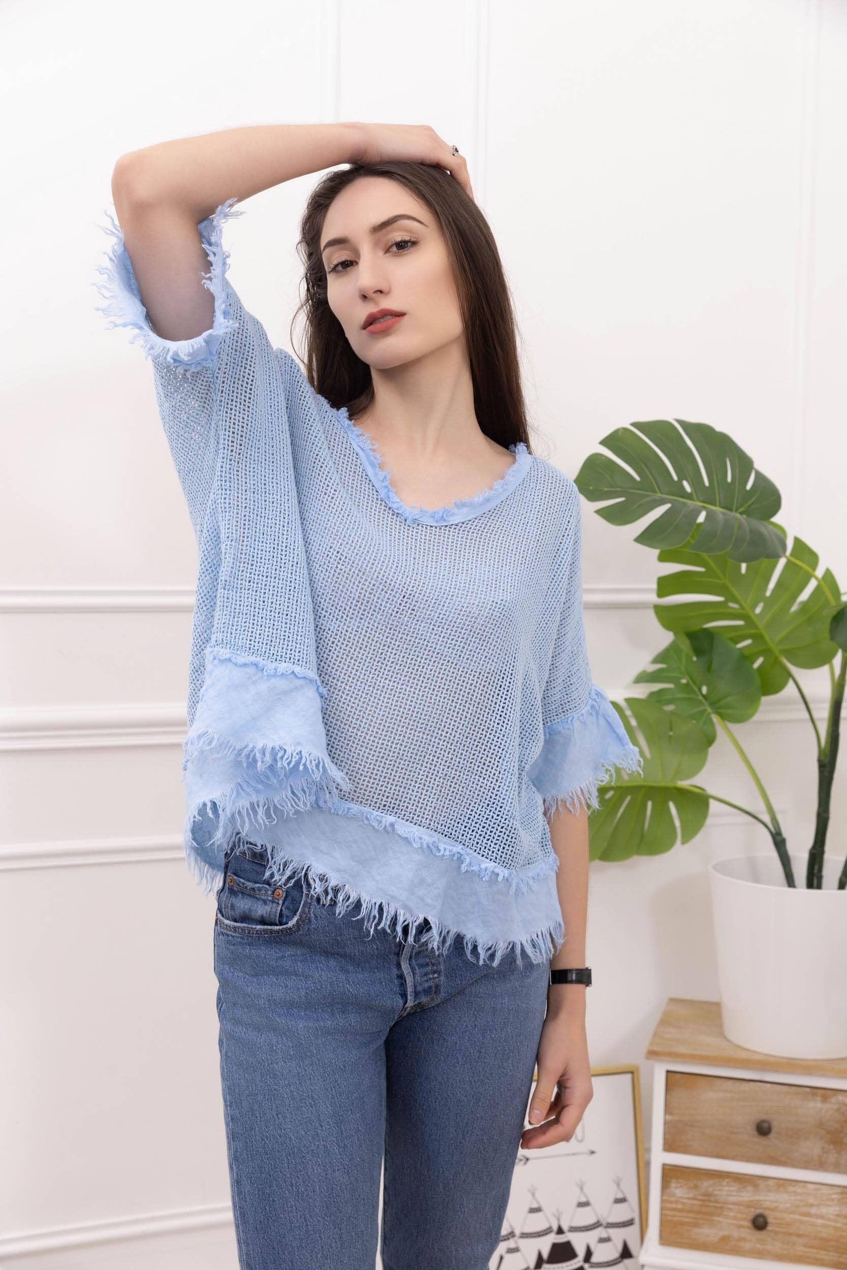 LINEN & COTTON HOUSE – Großhandel Bluse – Damen – TOP AUS BAUMWOLLSTRICK 23911 100 % BAUMWOLLE53