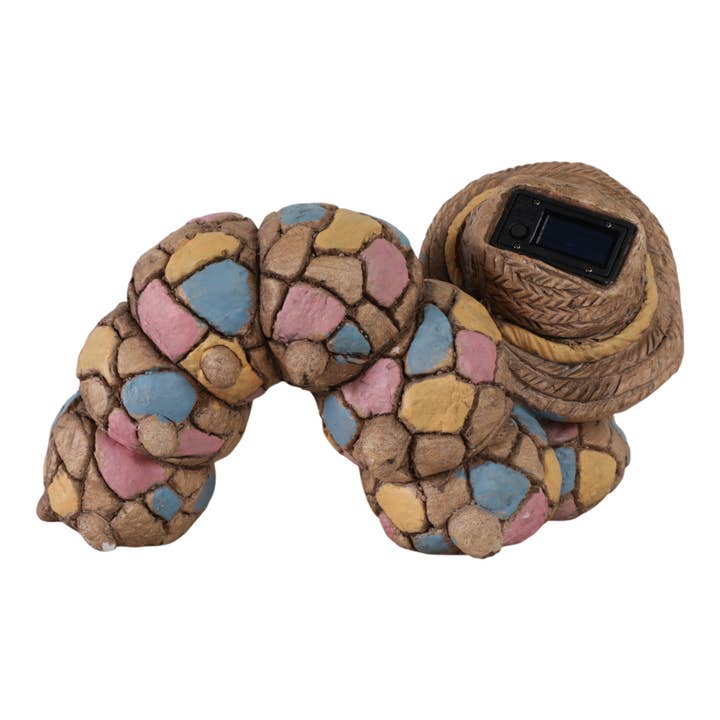 Sagebrook Home - Wholesale Outdoor Ornament/Decor - Multicolor 15 in. Caterpillar with Sun Hat and Solar Eyes