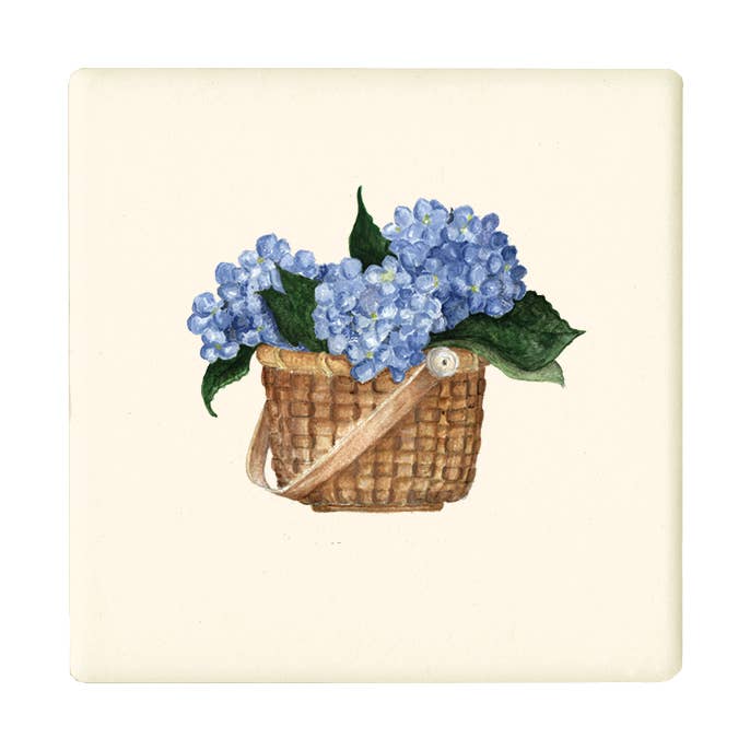 hydrangea basket coaster for wholesale by Tina Labadini Designs