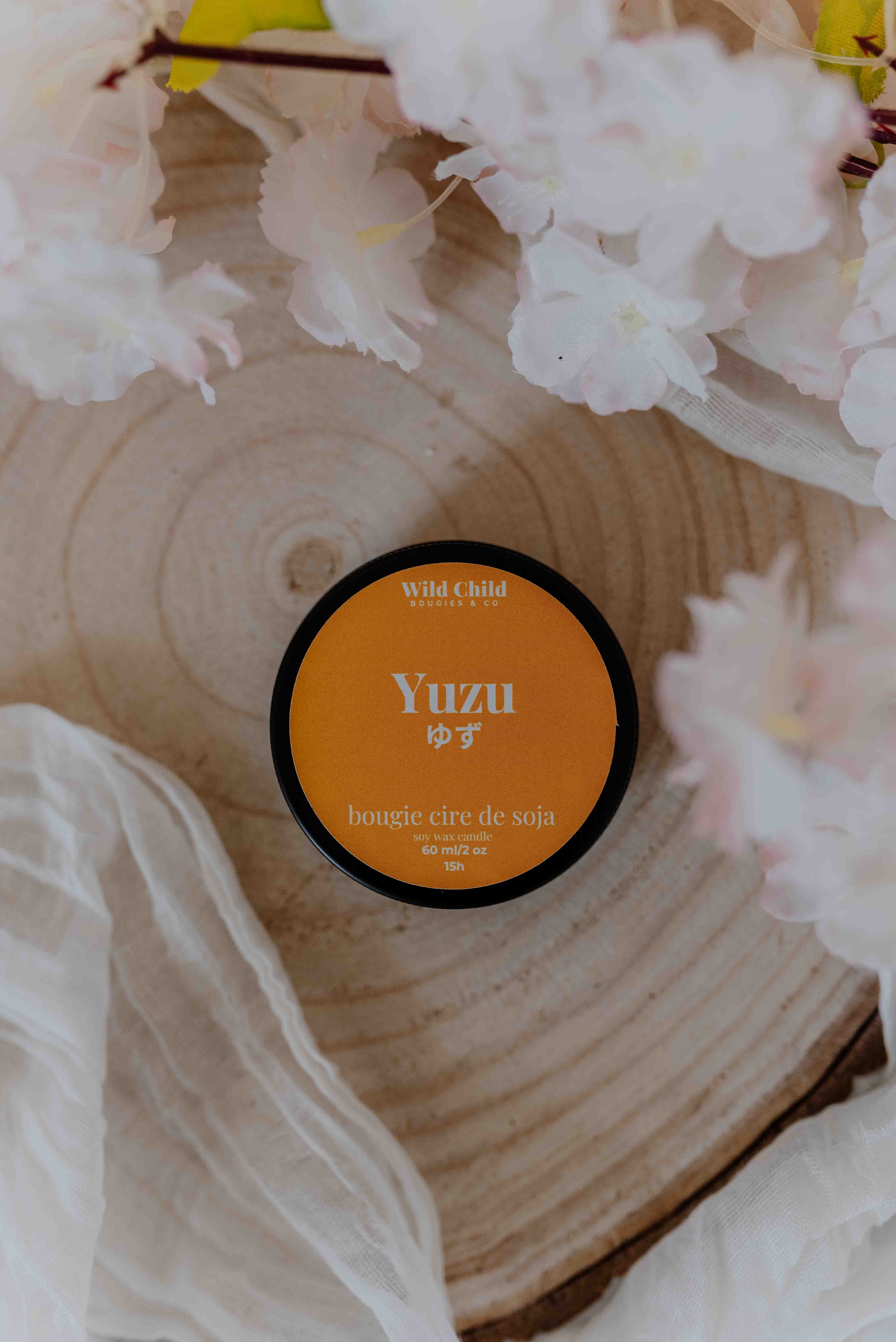 WILD CHILD Bougies & Co - Wholesale Jar/Filled Candle - “Yuzu” - Natural scented candle - 12h3