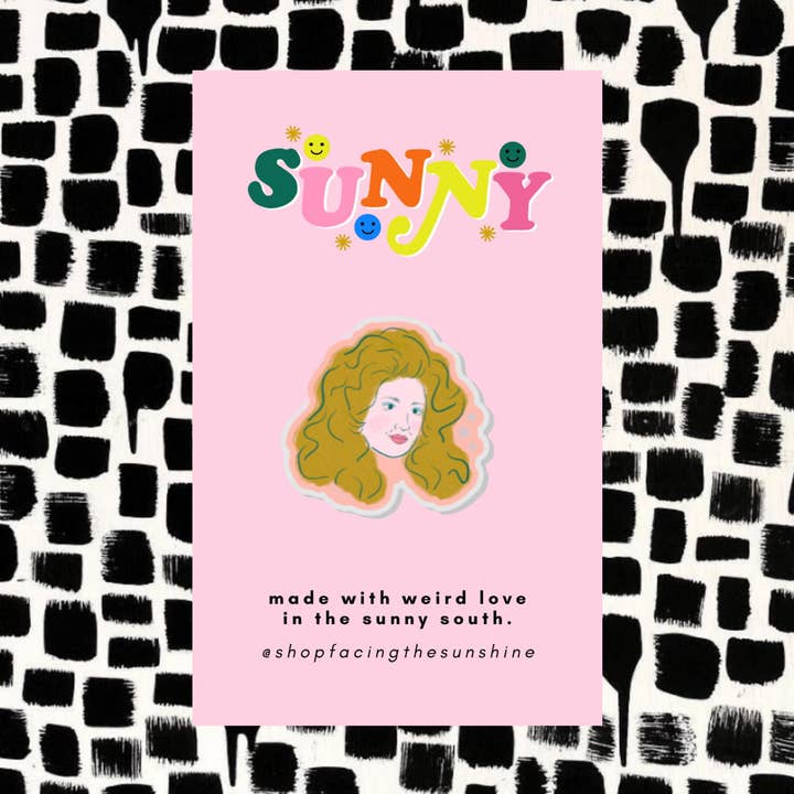 Country Queen Pin | Nashville Pin | Acrylic Pin | Typography | Nashville | Bachelorette | Nashelorette | Flair | Music City for wholesale by Facing the Sunshine Stationery + Design