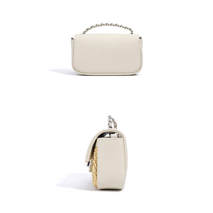 ESLEY - Wholesale Crossbody Bag - Women's - A2503XL25235 - Luxury Woven Leather & Straw Crossbody Bag