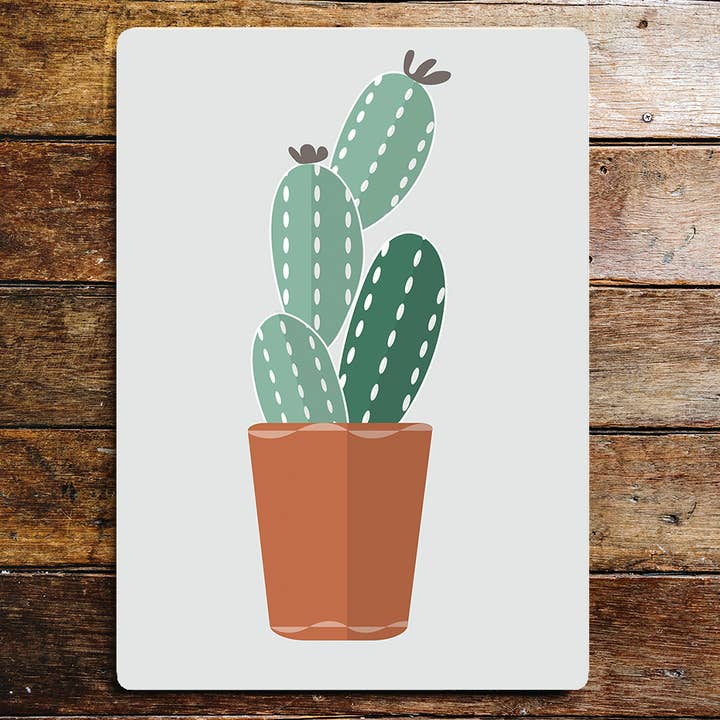 Cactus succulent plant garden pot Metal Sign for wholesale by The British Metal Signs Company
