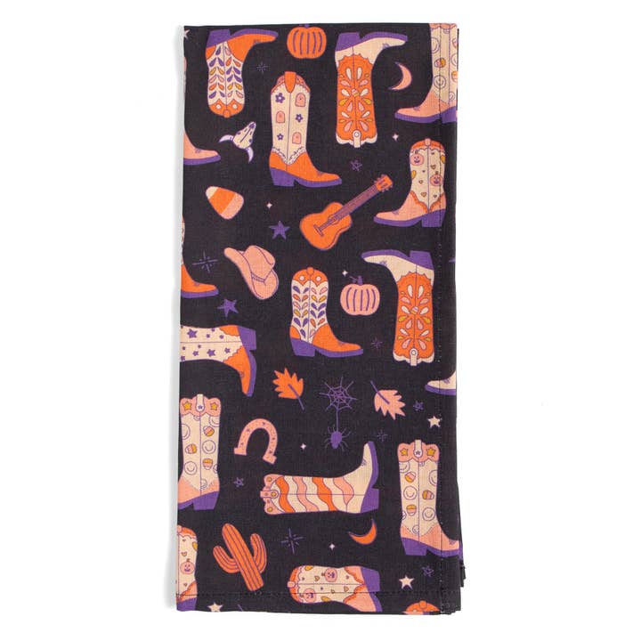 Halloween Western Cowgirl Boots Tea Towel for wholesale by Callie Danielle