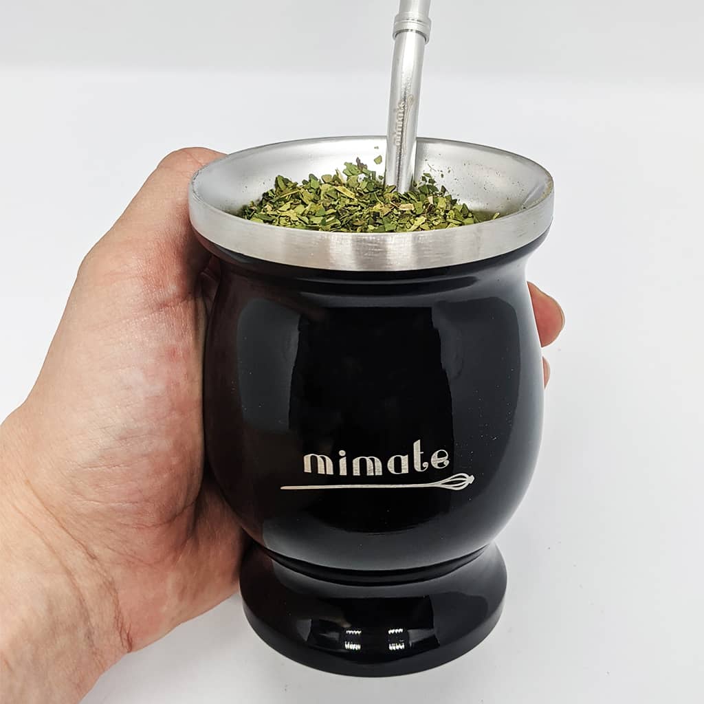 MI MATE - Wholesale Tea Pot - Calabash Mate brushed stainless steel + Bombilla + box1