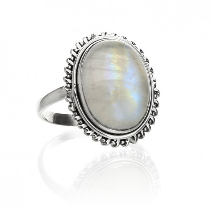 UniArt - Wholesale Cocktail/Statement Ring - Natural Stone Ring in Silver Dana Model1