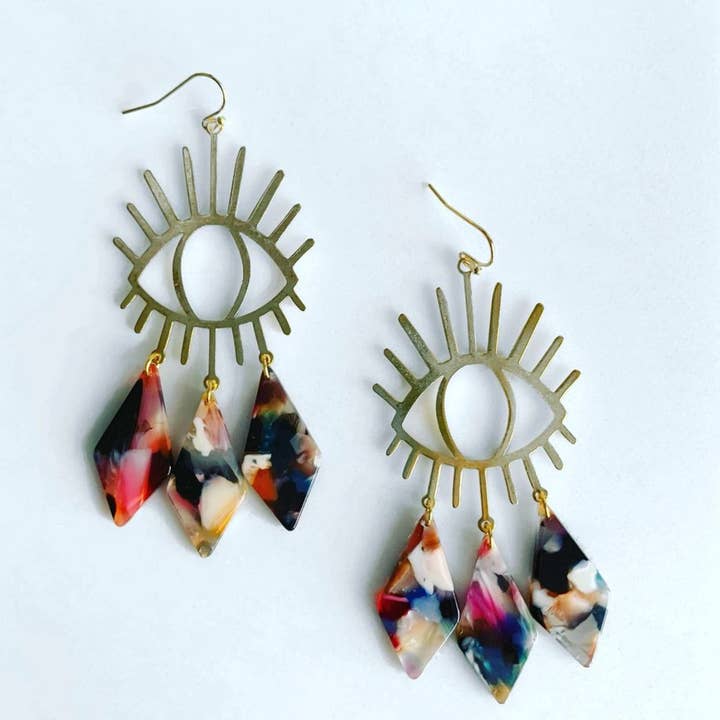 Stitch and Stone - Wholesale Dangle Earrings - Flashy Lashy Statement Earrings
