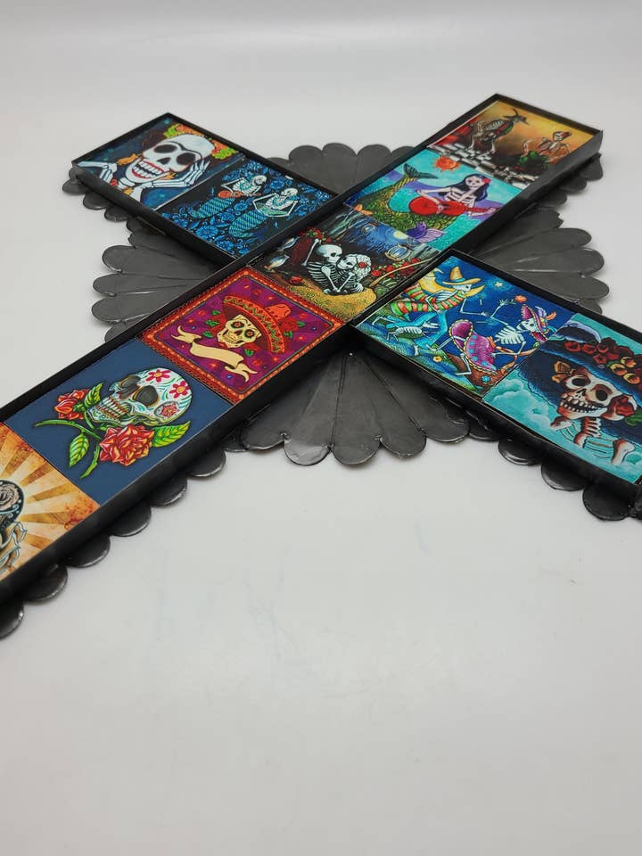 MXSQC2DD- Day of the Dead Picture Cross Large for wholesale by Contreras Designs