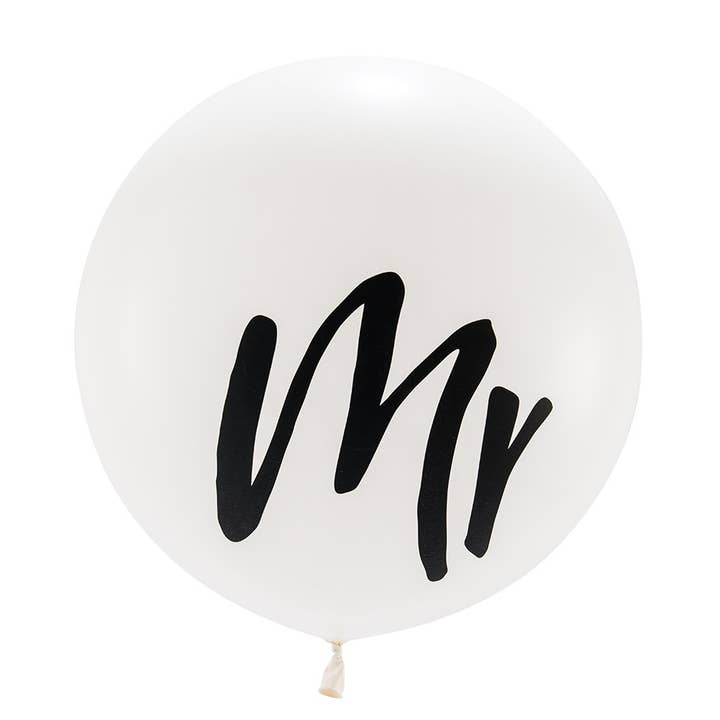 Extra Large 36" White Round Wedding Balloons - Mr for wholesale by Weddingstar Inc.