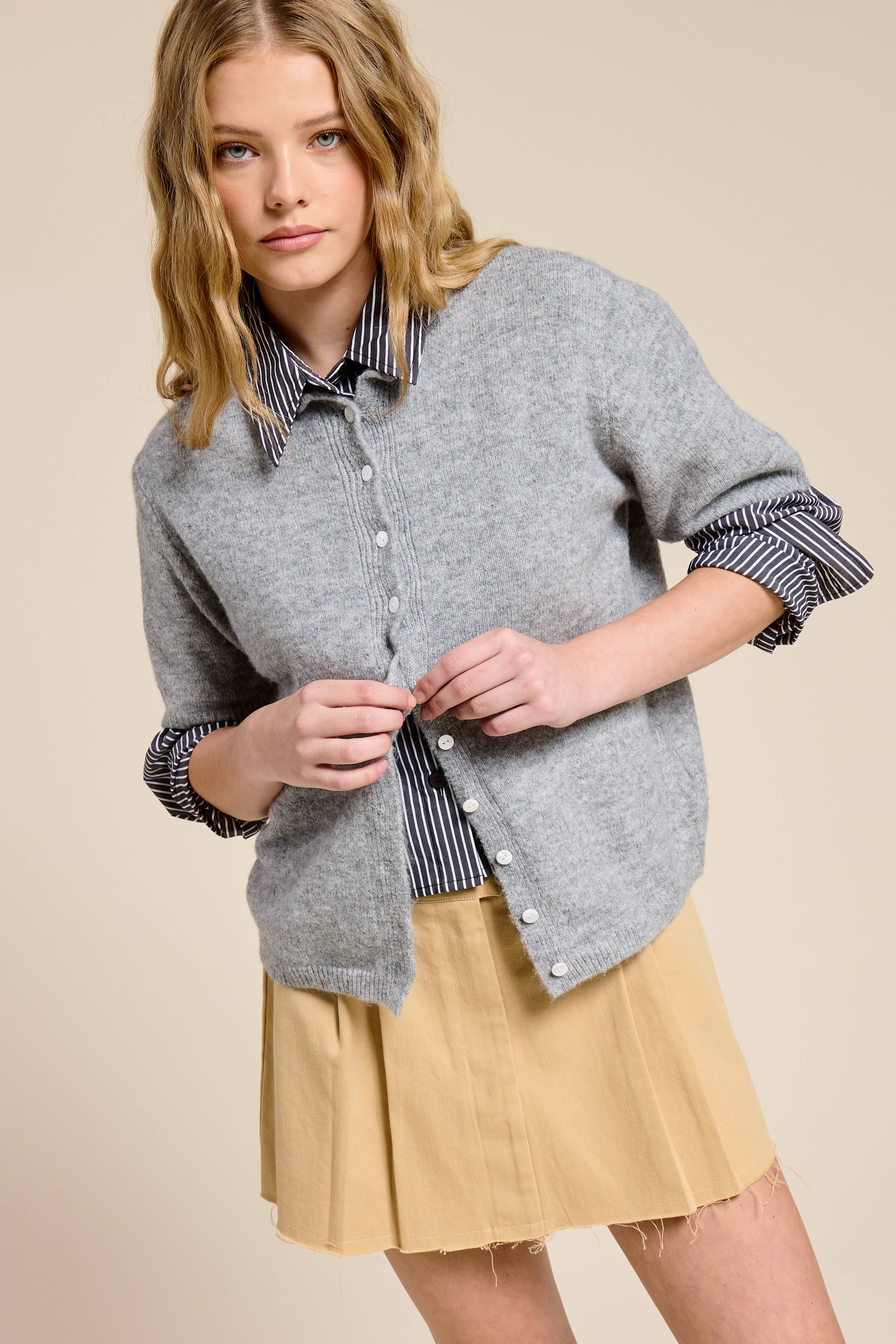 Mimosa - Wholesale Cardigan - Women's - Short Sleeve Button Down Cardigan Top8