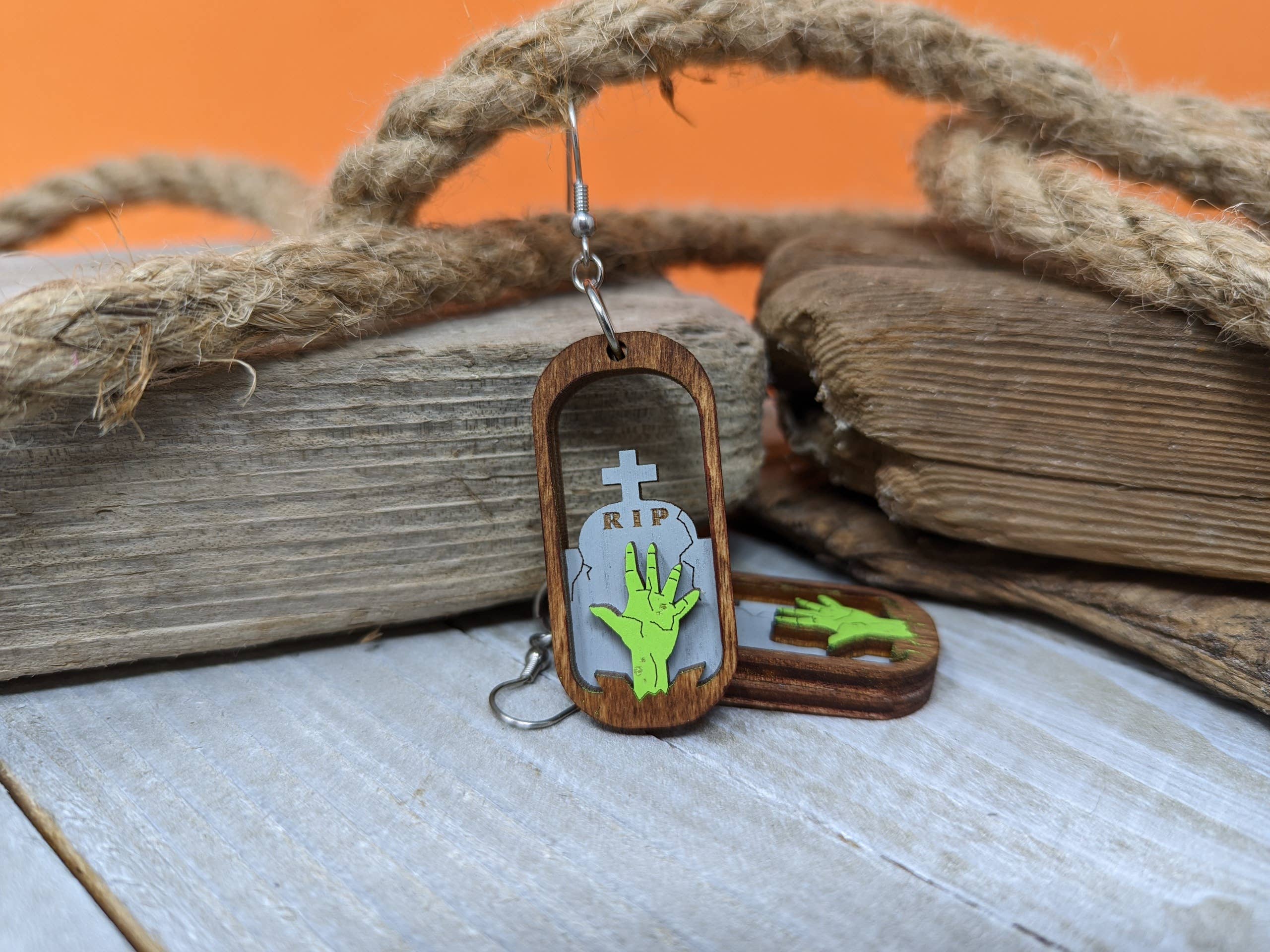 Unpossible Cuts - Wholesale Dangle Earrings - Zombie Hand Dangle Earrings