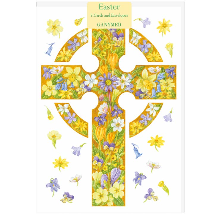 Celtic Cross with Spring Flowers - Easter Pack for wholesale by Ganymed Press