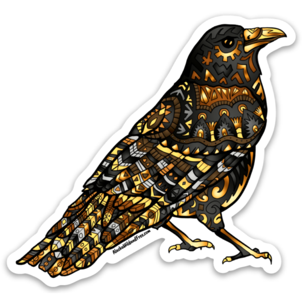 Alaska Wild & Free - Wholesale Sticker - Bird - Raven Stickers2