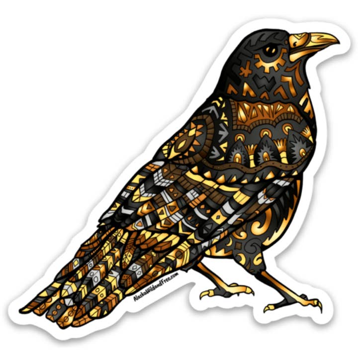 Alaska Wild & Free - Vente Autocollant - Oiseau - Corbeau autocollants1