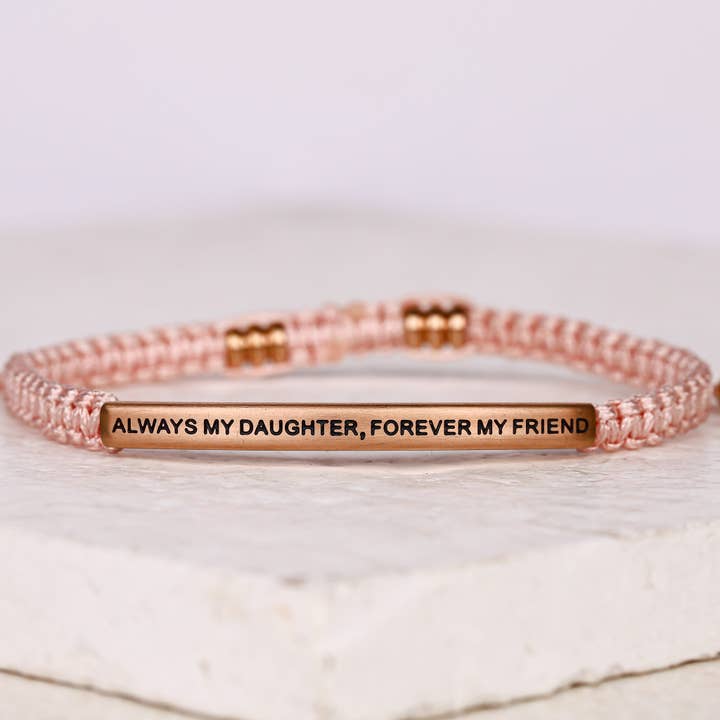 Bracelet en corde Always My Daughter, Forever My Friend pour la vente par The Inspiration Company