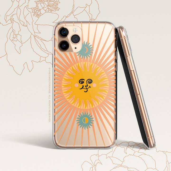 iPhone Smiley Sun Case Clear Sunburst iPhone Case for wholesale by Onesweetorange