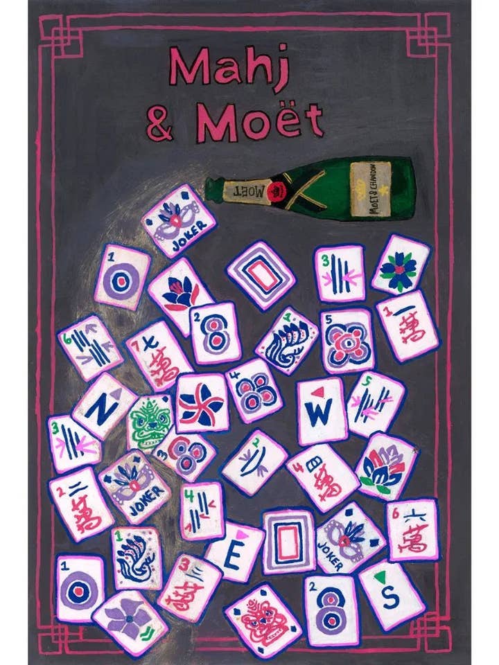 Mahj & Moet for wholesale by Lindsay Belnick Art