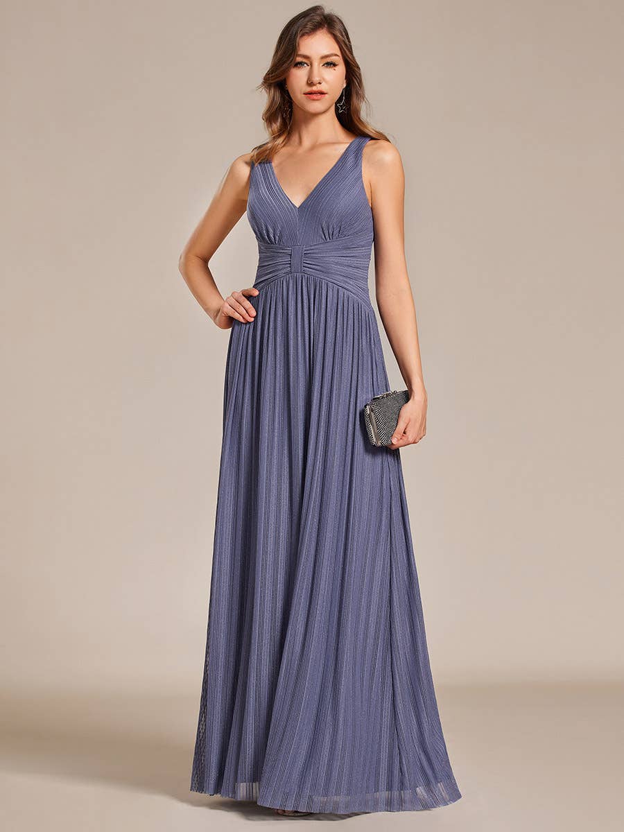 Ever-Pretty - Vente Robe de soirée – femme - Robe de soirée sans manches plissée à taille empire scintillante Ever-Pretty21