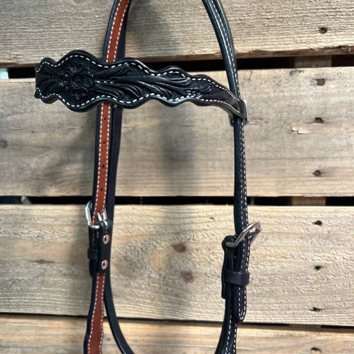 Rodeo Drive - Wholesale Paardrijuitrusting - Zwarte geschulpte neonroze loping Hackamore #LHK015