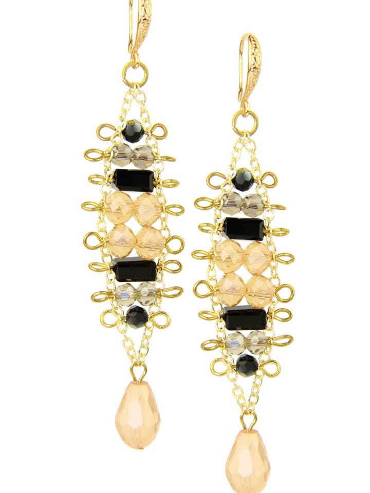 Crystal Cluster Drop Earring for wholesale by SAACHI