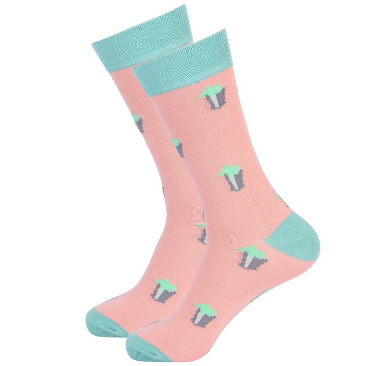 Barrel Down South - Wholesale Socks - Unisex - Coral Mint Julep Sock