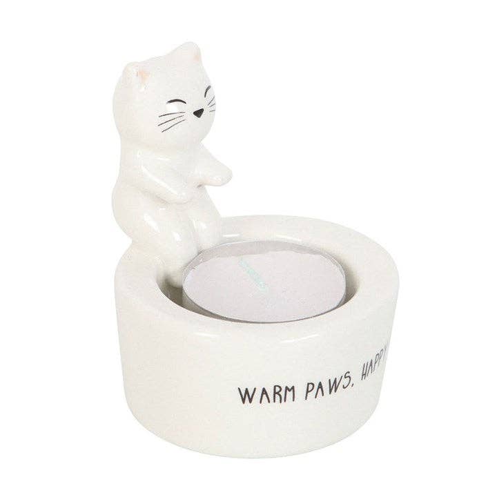 Something Different Wholesale – wholesale Candle holder – Warm Paws, Happy Heart Cat Tealight Holder2