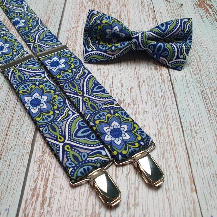 Gravata borboleta e suspensórios da Andaluzia por atacado de Pajaritas Conjota