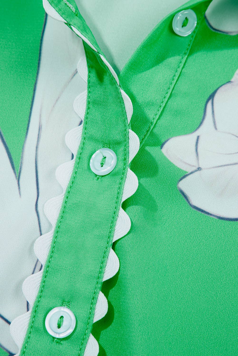 Aapparella - Vente Chemise à col boutonné – femme - Haut à boutons avec manches bouffantes et bordure en croquet floral | S-XL20