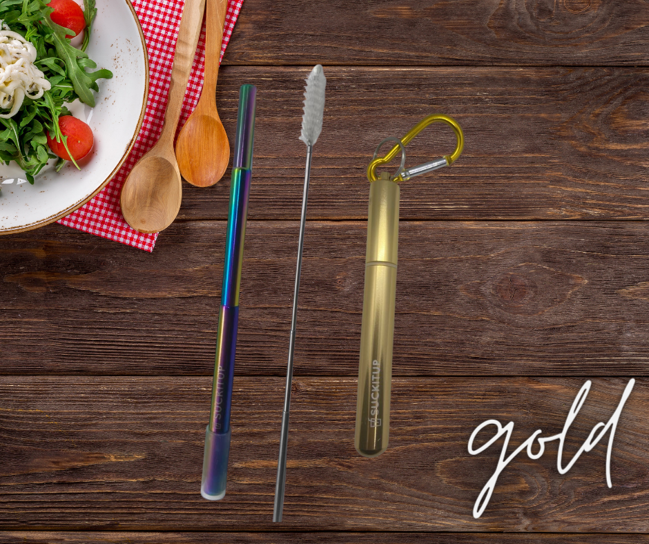Suck It Up Straws - Vente Paille - Pailles métalliques télescopiques avec étui pour porte-clés et brosse de nettoyage62