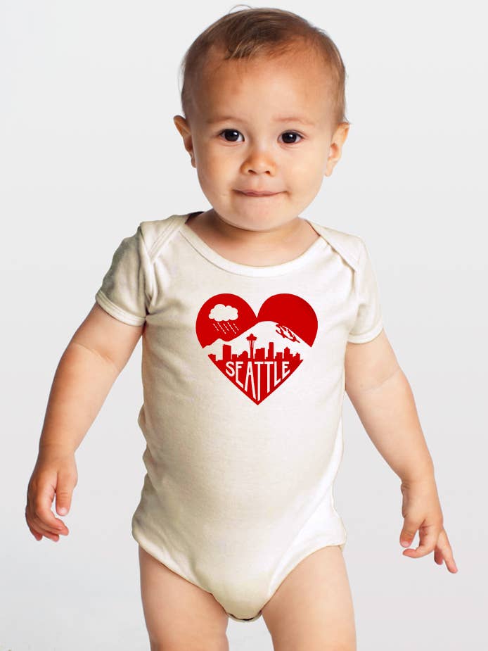 Orange Twist Studio LLC - Wholesale Bodysuit (Non-Footed) - Baby - Seattle Love — Organic Cotton Baby One-Piece