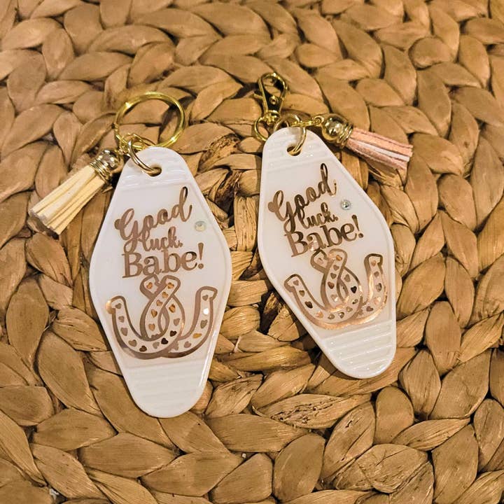 ShesSoCrafty Goods - Wholesale Keychain - Women's - Good Luck, Babe! Motel Keychain -
